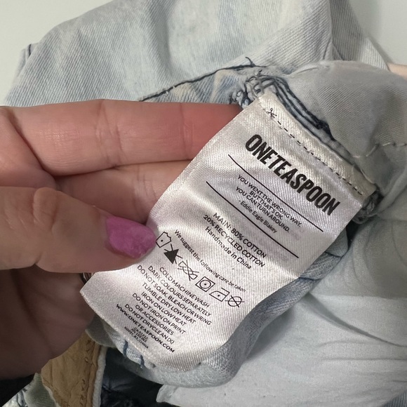 One Teaspoon Light Blue Saints High-Rise Boyfriend Denim Jeans Size 25 US - Picture 10 of 10